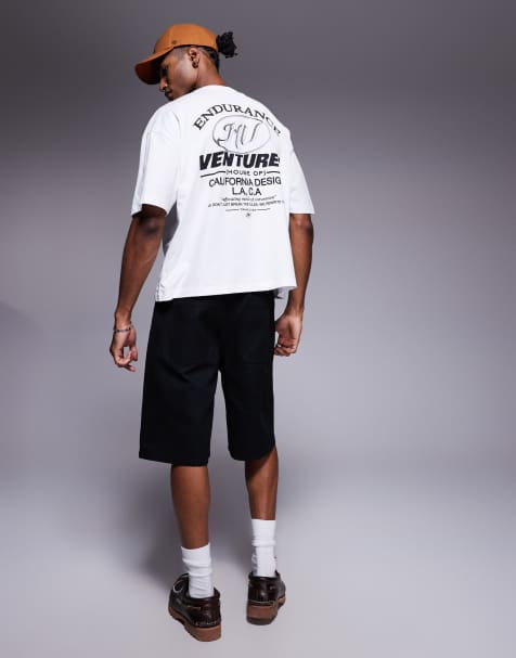 ASOS DESIGN – Vit t-shirt med boxig oversize-passform och text - view 1