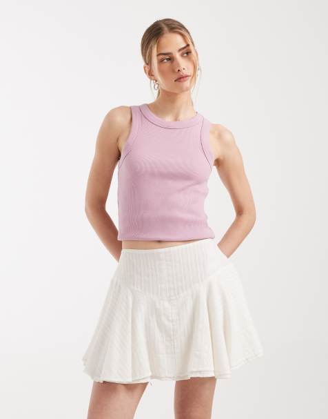 ASOS DESIGN – Vit, texturerad minikjol med sänkt midja - view 1