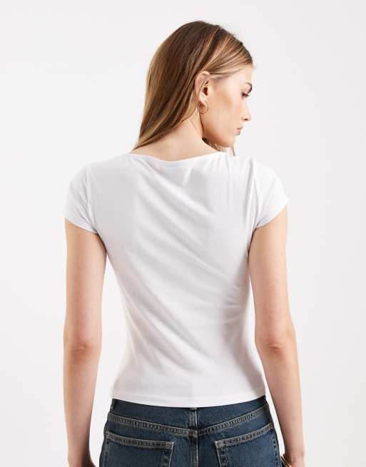 ASOS DESIGN – Vit topp med korta ärmar och knytning, 2 av 4