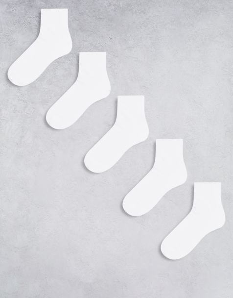 ASOS DESIGN – Vita ankelstrumpor, 5-pack - view 1