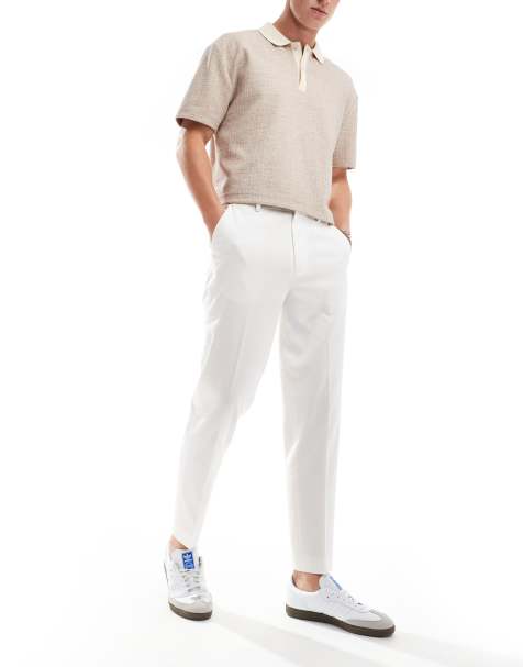 ASOS DESIGN – Vita, avsmalnande kostymbyxor - view 1