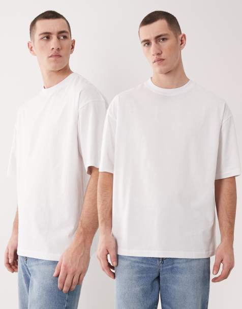 ASOS DESIGN – Vita, enkla t-shirts i oversize, 2-pack - view 1