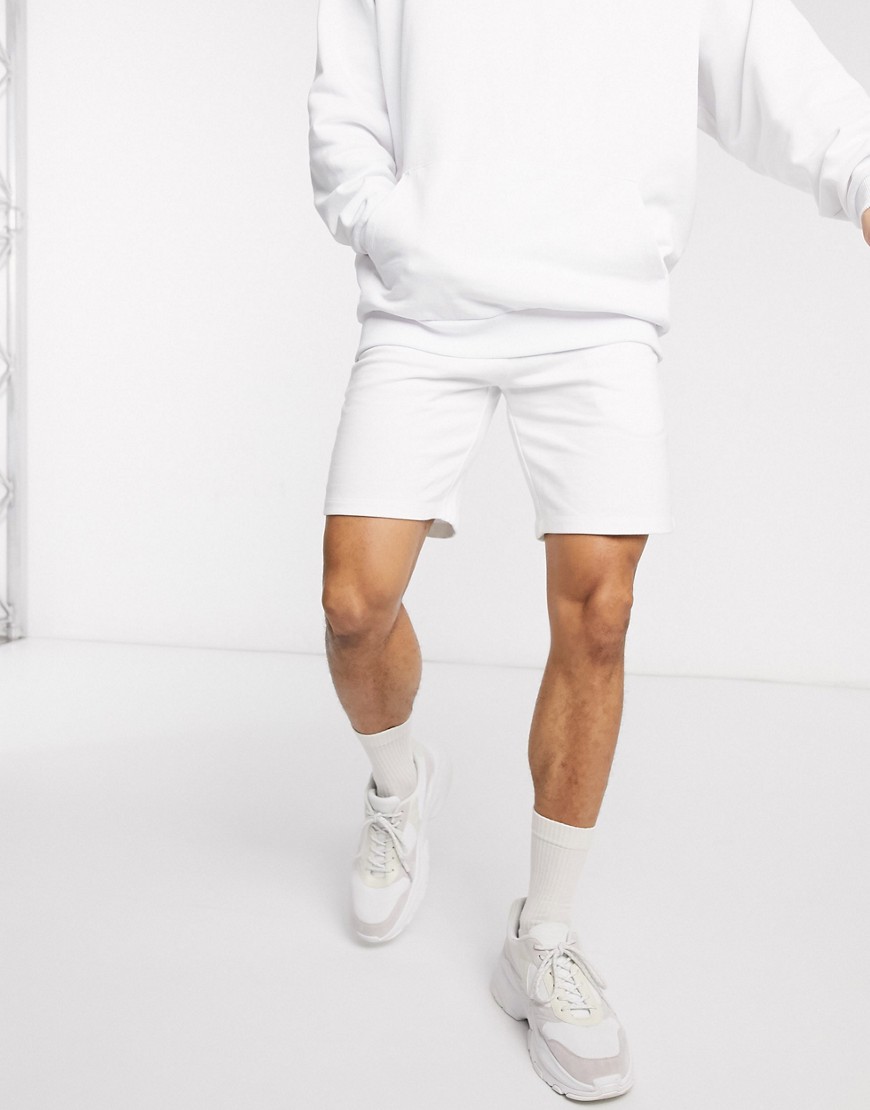 ASOS DESIGN – Vita jersey-shorts i slim fit