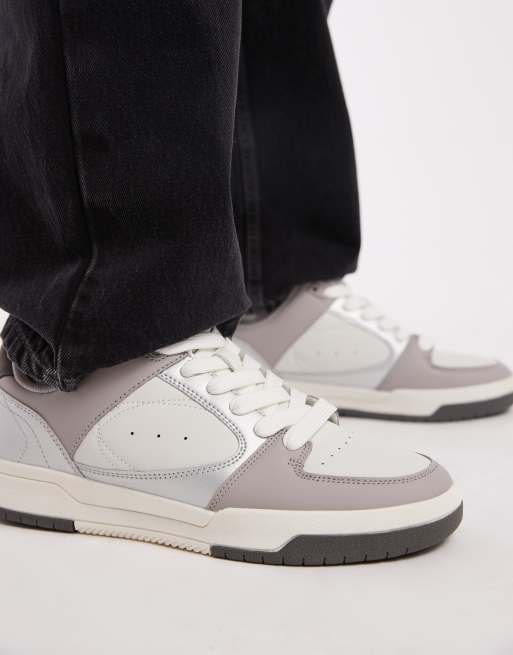 ASOS DESIGN – Vita och silverfärgade sneakers, 3 av 5