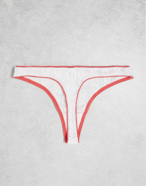 ASOS DESIGN – Vita pointellestickade stringtrosor med veckodagar, 3-pack, 2 av 4