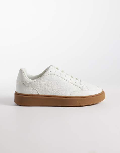 ASOS DESIGN – Vita sneakers med snörning och gummisula - view 1