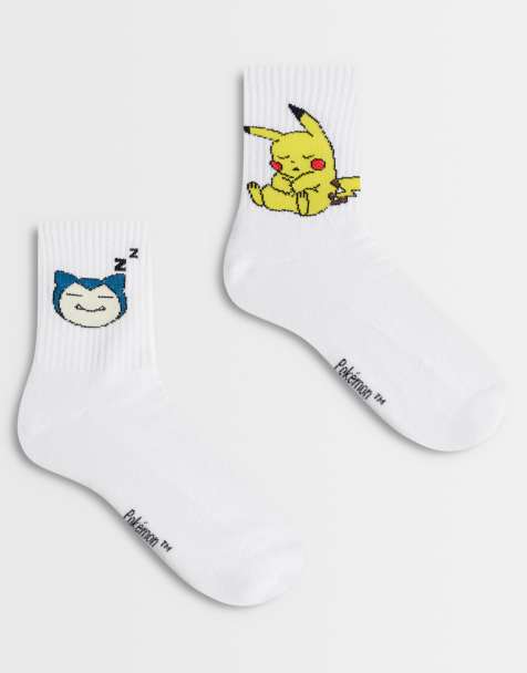 ASOS DESIGN – Vita strumpor med Pokemon-tryck, 1-pack - view 1