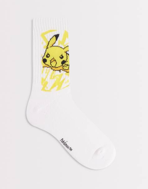ASOS DESIGN – Vita strumpor med Pokémon-tryck - view 1