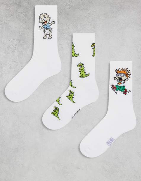 ASOS DESIGN – Vita strumpor med Rugrats-tryck, 3-pack - view 1