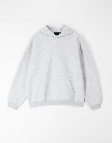 ASOS DESIGN – Vitmelerad huvtröja i oversize - view 1