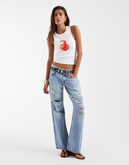 ASOS DESIGN – Vitt brottarlinne med skalat grapefrukttryck, 2 av 4