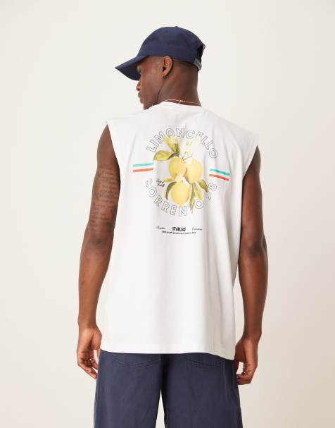 ASOS DESIGN – Vitt linne i oversize med Limoncello-tryck - view 1