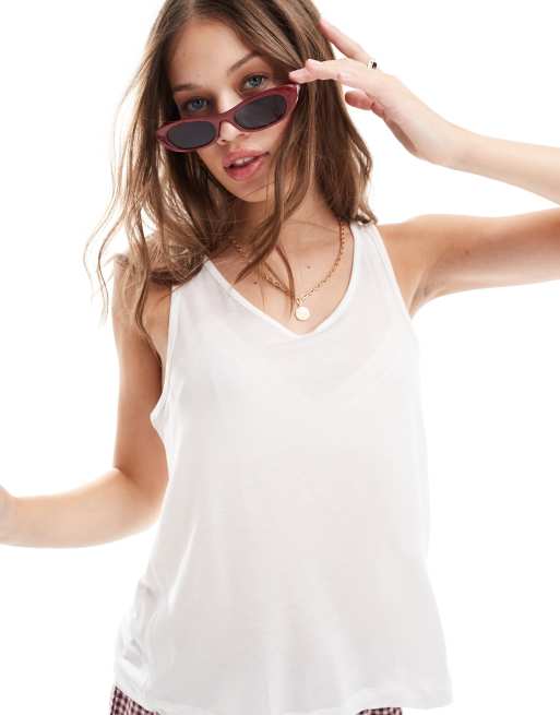 ASOS DESIGN – Vitt, mjukt linne med drapering