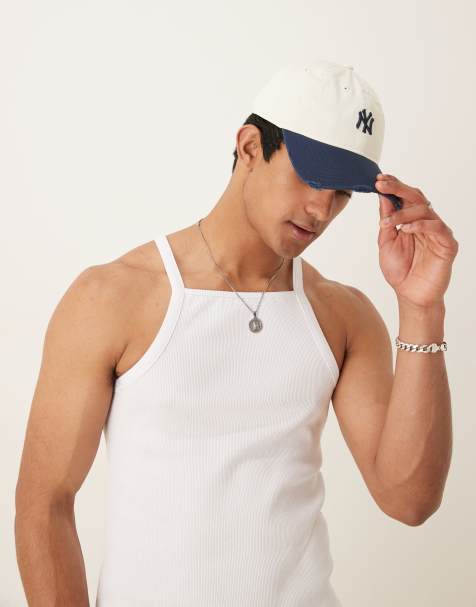 ASOS DESIGN – Vitt ribbat linne i muscle fit - view 1