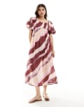 [ASOS DESIGN] ASOS DESIGN voile midi smock dress with puff gathered sleeves in tie dye print-Multi 10 Tie dye print
