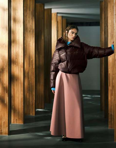 ASOS DESIGN - Volle ronde rok van PU in roze - view 1