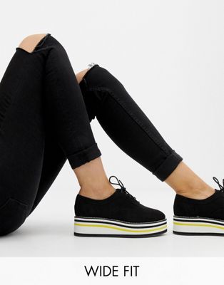 ASOS Design - Volt - Platte schoenen met brede pasvorm-Zwart