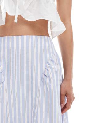 ASOS DESIGN volume and seam detail maxi skirt in stripe | ASOS