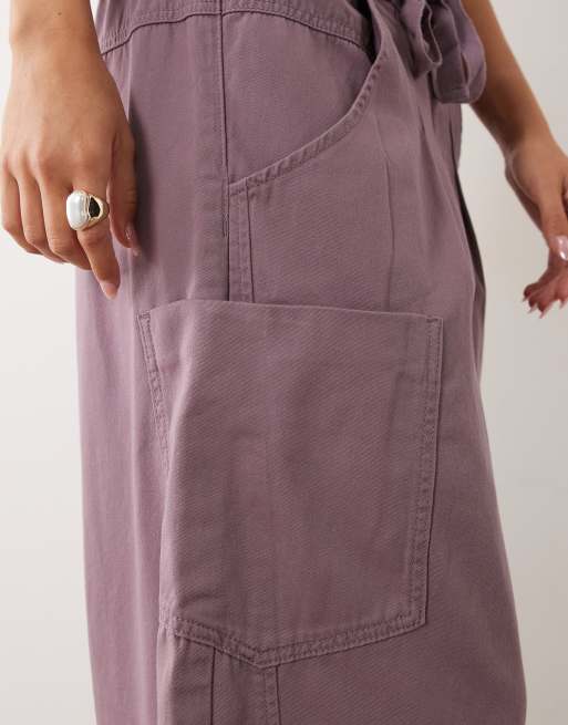 ASOS DESIGN volume laundered utility pants in washed lilac, 5 of 5