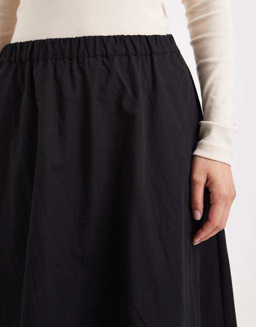 ASOS DESIGN volume maxi skirt in black