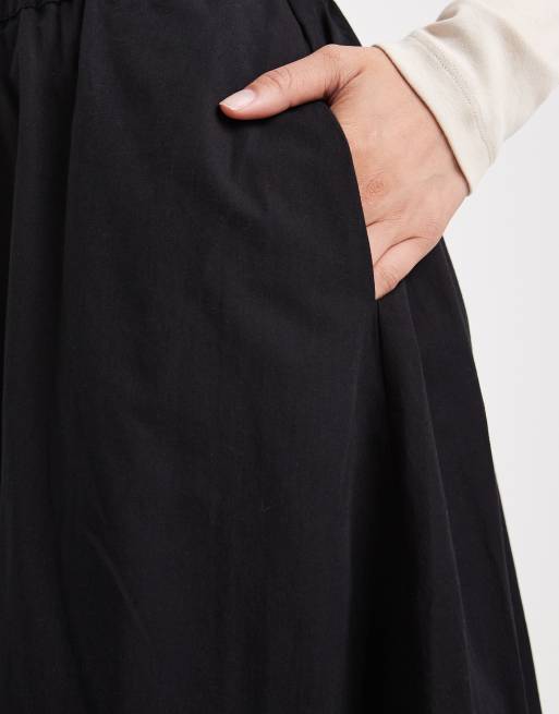 ASOS DESIGN volume maxi skirt in black