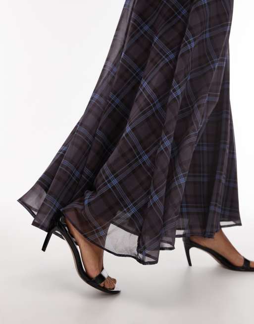 ASOS DESIGN volume maxi skirt in plaid