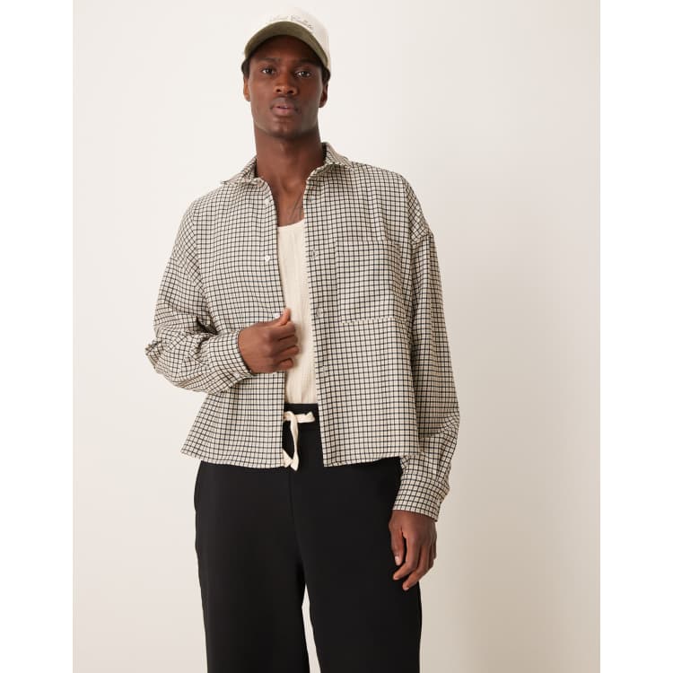 Belvet Cropped checkered shirt navy 短丈 belvet Cropped checkered shirt navy 短丈 - メルカリ