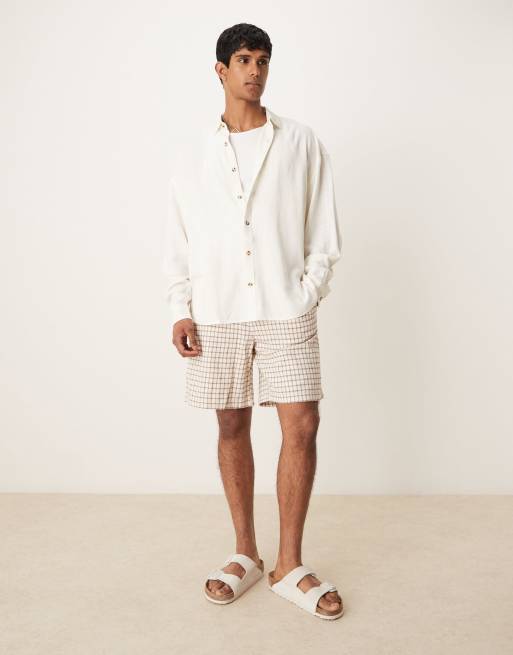 ASOS DESIGN volume oversized linen blend shirt in white, 2 of 4