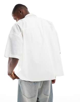 Asos Design Volume Oversized Shirt In White