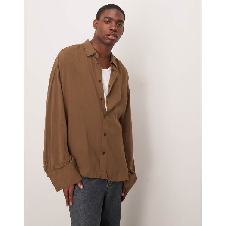 Partch Distressed Oversized T-Shirt Tan for Men | PARTCH