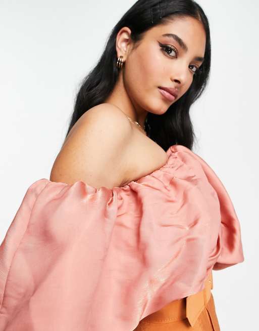 ASOS DESIGN pointelle button through top in pink - ShopStyle