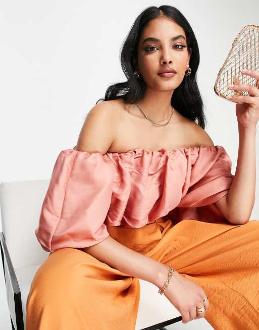 ASOS DESIGN pointelle button through top in pink - ShopStyle