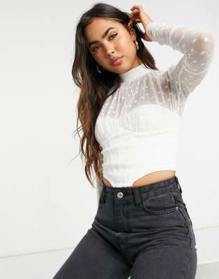 asos white mesh top