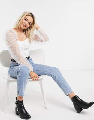 asos white mesh top