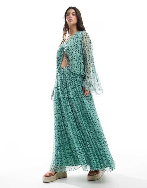 ASOS DESIGN - Volumineuze geplooide maxirok met bloemenprint, deel van co-ord set - view 1