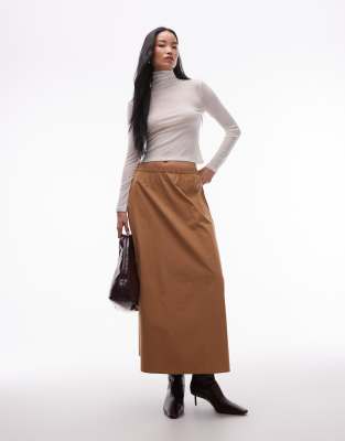 ASOS DESIGN - Voluminöser Maxirock in Camel-Neutral