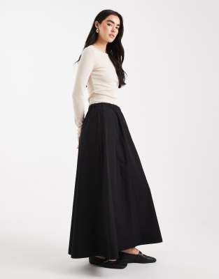 ASOS DESIGN - Voluminöser Maxirock in Schwarz