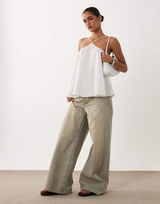 ASOS DESIGN voluminöses Neckholder-Cami in Weiß, 3 von 4
