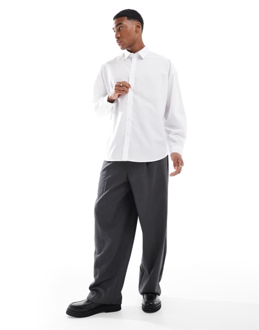 ASOS DESIGN – Voluminöses Oversize-Hemd aus Popeline in Weiß, 3 von 4