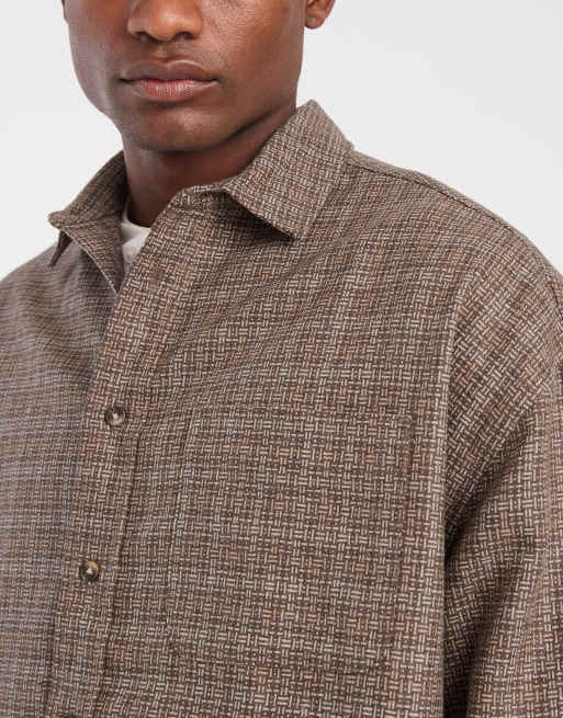 ASOS DESIGN – Voluminöses Oversize-Hemd in brauner Wolloptik, 5 von 5
