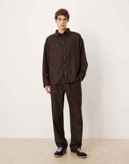 ASOS DESIGN – Voluminöses Oversize-Hemd in brauner Wolloptik, 2 von 5