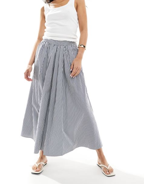 ASOS DESIGN - Voluminøs nederdel med A-form og striber - view 1