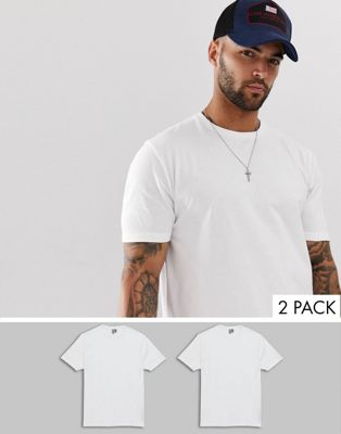 ASOS DESIGN - Voordeelset van 2 ruimvallende T-shirts met rond hals-Wit