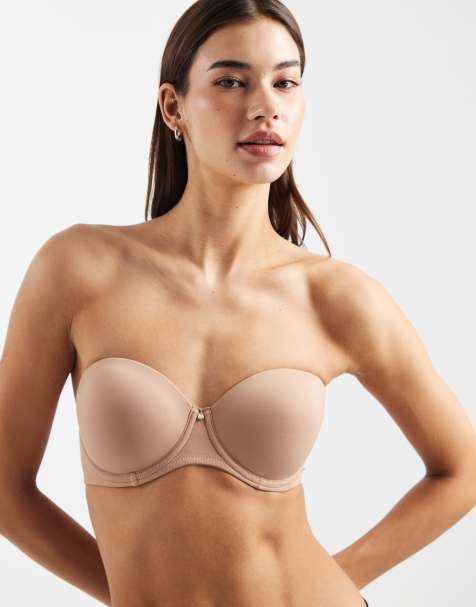 ASOS DESIGN - Voorgevormde multifunctionele bh met afneembare bandjes in beige - view 1