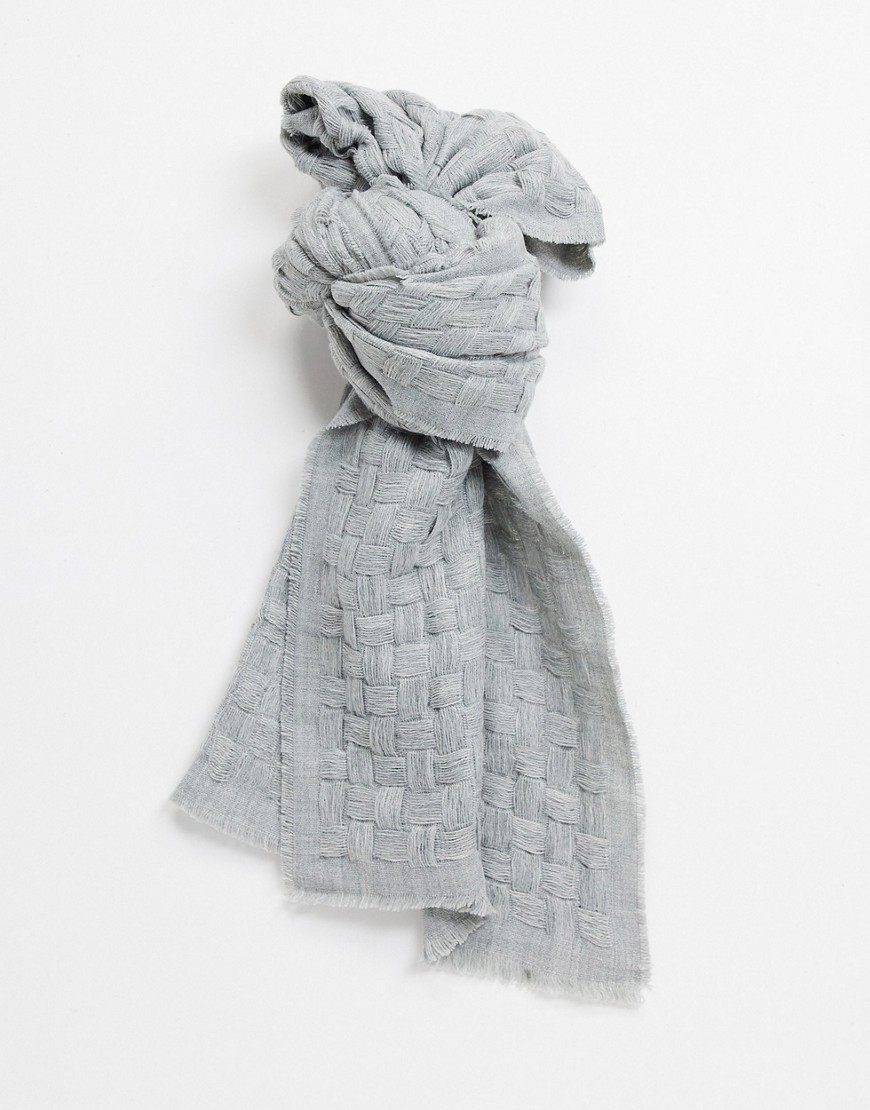 ASOS DESIGN - Vævet tørklæde med rå kanter i grå