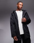 [ASOS DESIGN] ASOS DESIGN wadded borg lined parka in black M BLACK