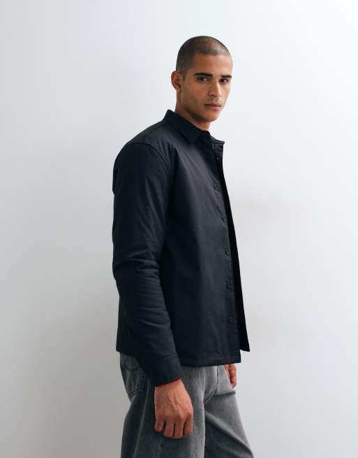 ASOS DESIGN wadded ripstop overshirt in black, 2 of 5