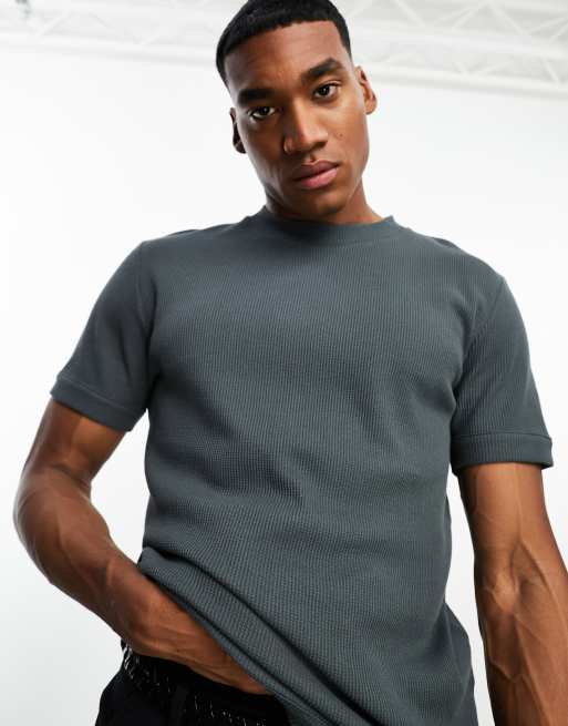 Ribbed Crew-Neck T-Shirt