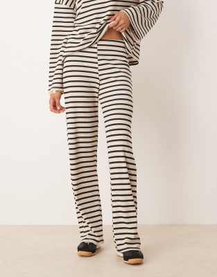 Asos Design Waffle Flare Pants In Multi