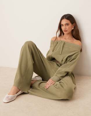 Asos Design Waffle Knit Paperbag Waist Sweatpants